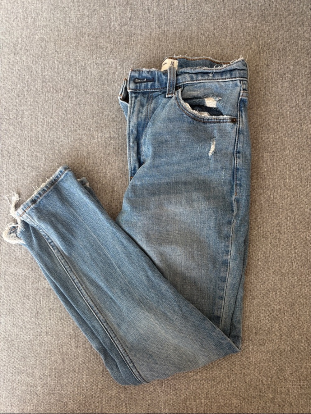 Abercrombie & Fitch Light Blue Skinny Distressed Jeans
